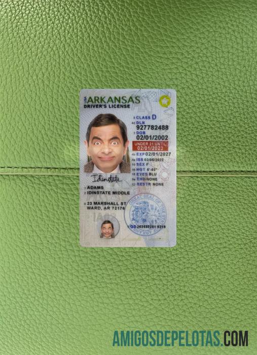 EUA Arkansas Carteira de motorista menor de 21 anos fotolook frente baixar para verificação